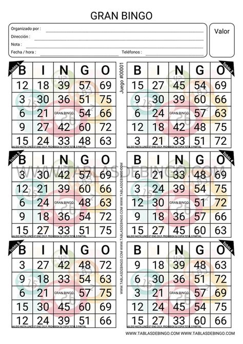 Tablas De Bingo Personaliza Descarga En Pdf E Imprime