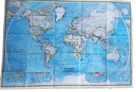 Giant National Geographic Wall Map Of The World And The Ocean Floor