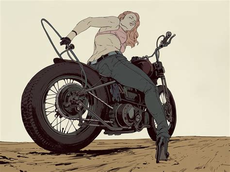 Personal Illustrations On Behance Biker Art Motorcycle Illustration