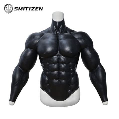 Smitizen Upgraded Silicone Fake Chest Muscle Body Suit Abdomen Cosplay