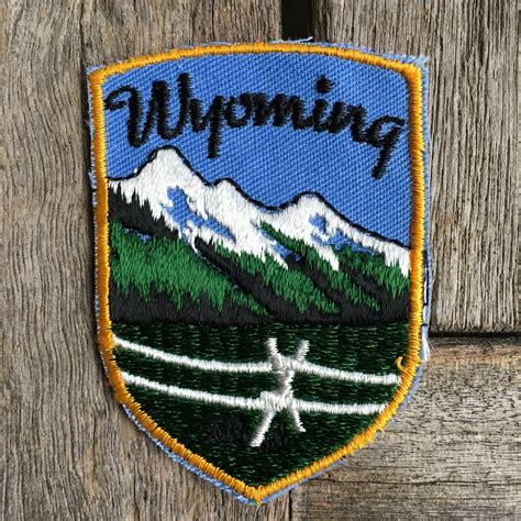 Wyoming Vintage Souvenir Travel Patch From Voyager New In Etsy In