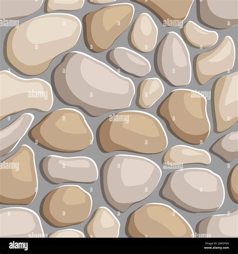 Seamless Texture Of Pebble Stone Pavement Repeating Pattern Of Sea