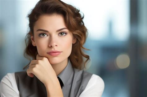 Premium Ai Image Young Woman Pensive And Thoughtful Gesture Ai Generated