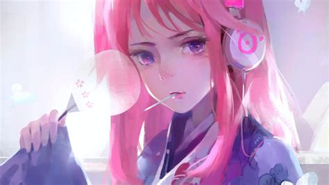 1366x768 Cute Anime Girl Pink Art 4k Laptop Hd Hd 4k Wallpapersimages