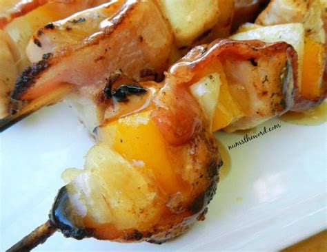 Lightly oil the grill grate. Chicken, Pineapple & Bacon Kabobs - NumsTheWord