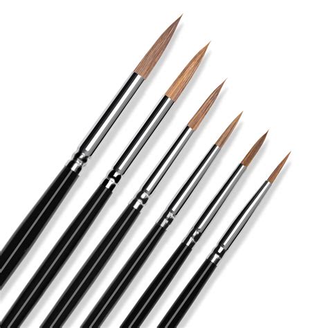 Buy Acrylic Paint Brush Set 6pcs Sable Hair Brushes For All Purpose