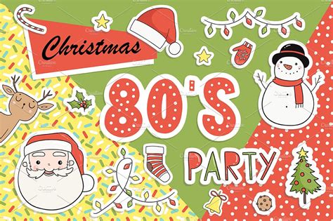 80s Christmas Party Pre Designed Photoshop Graphics Creative Market