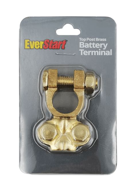 Everstart Auto Top Post Brass Battery Terminal Fit Positive And