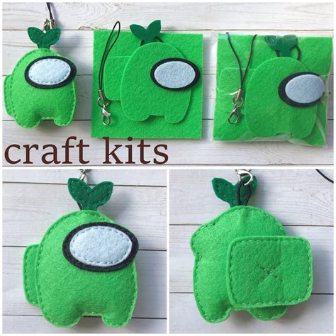 Diy Felt Among Us Crewmate Keychains 2 Craft Kit Felt Etsy