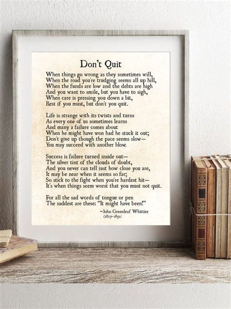 Dont Quit Print John Greenleaf Whittier Quote Etsy Inspirational
