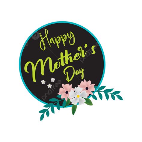 Floral Mothers Day Vector Png Images Happy Mother S Day Floral Black Frame Happy Mothers Day