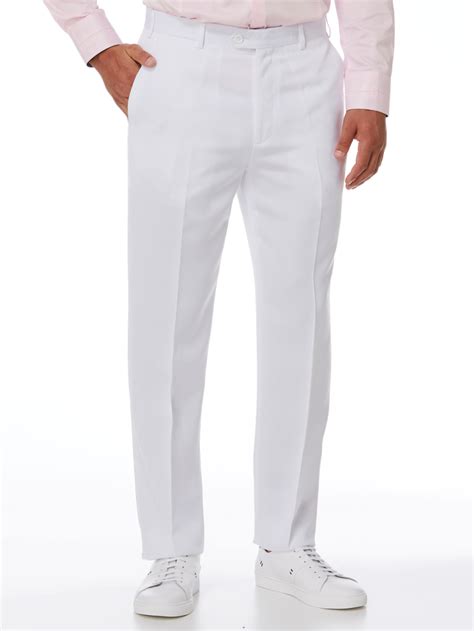 Ambassador White Flat Front Trousers Lowes Menswear