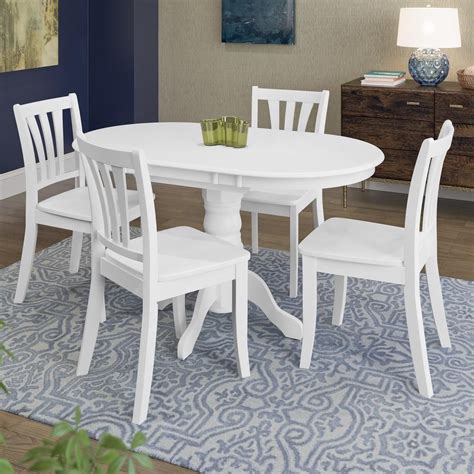 Corliving Dillon 5 Piece Extendable White Wooden Dining Set White