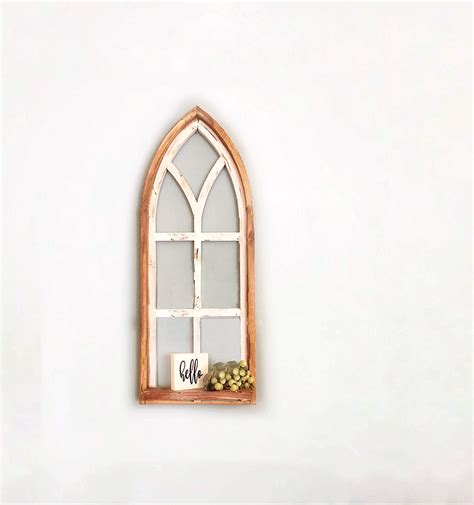 Cathedral Arch Window Frame Shelf 36 Inch Farmhouse