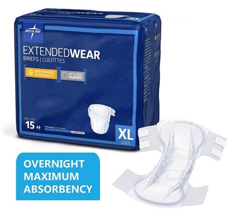 Medline Extended Wear Overnight Adult Briefs With Tabs Xl 15ct Ebay