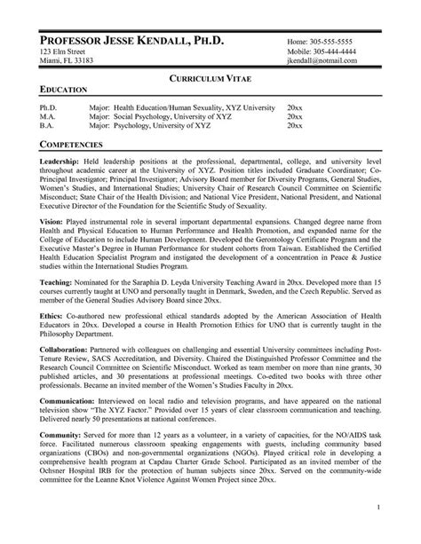 Savesave sample of cv for lecturers for later. curriculum vitae college professor | Professor Resume ...