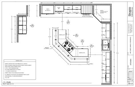 Pin By Skapio Design And Drafting On Shop Drawings Kitchen Layout Plans