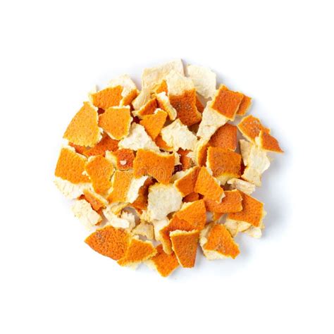 Dry Orange Peel Or Zest Isolated On White Background Stock Image