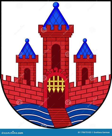 Coat Of Arms Of Randers In Central Jutland Region Of Denmark Stock