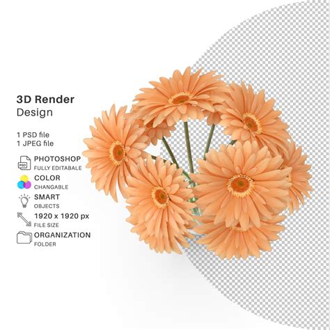 Premium Psd Flower 3d Modeling Psd File Realistic Flower