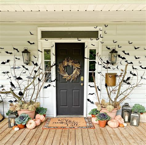 Fall Home Tour 2020 Spooky Boho Porch — Bats And Crows Halloween Porch