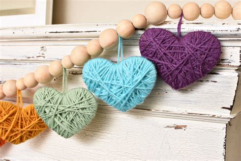 Multicolored Yarn Heart Garland A Wonderful Thought