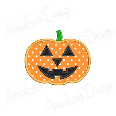 Jack O Lantern Applique Embroidery Design Pumpkin Mini Etsy