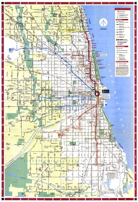 Chicago El Train Chicago L Chicago Bears Blue Line Map Train Route
