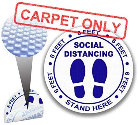 Wholesale Social Distance Floor Stickers For Carpet Only 12 Pack 8