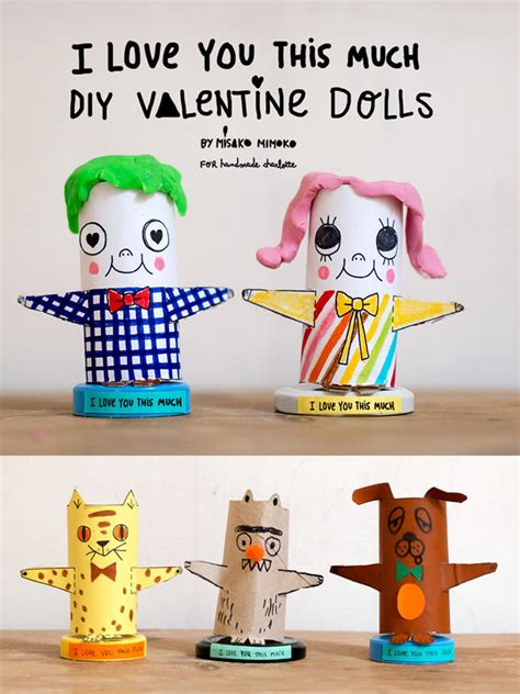 Diy Paper Roll Valentine Dolls ⋆ Handmade Charlotte