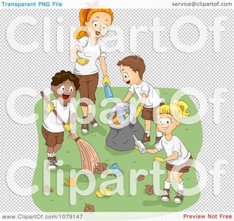 Kids Cleaning Up At School Clip Art