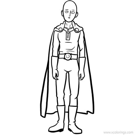 One Punch Man Coloring Pages Character Jenosu Xcolori
