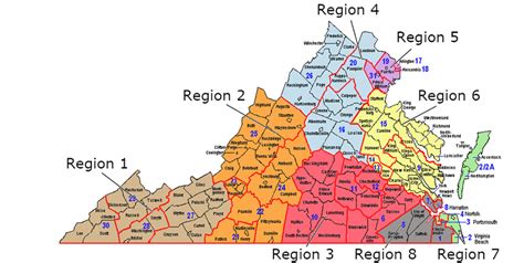 Map Of Virginia 5 Regions United States Map