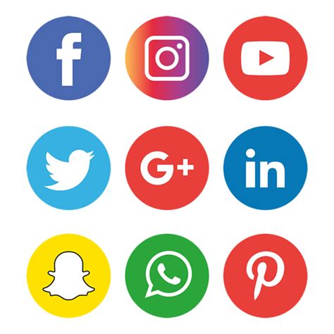 Set Social Media Vector Png Images Social Media Icons Set Logo Social