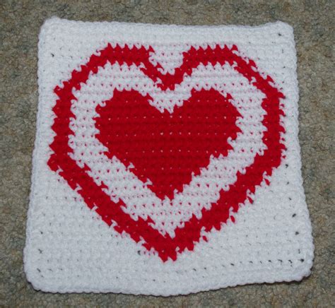 Row Count Heart In A Heart Afghan Square Crochet Pattern Free Crochet