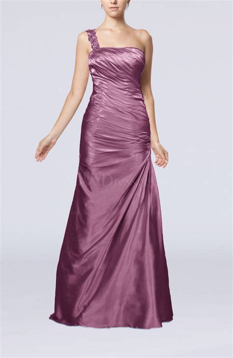 Argyle Purple Gorgeous Column Sleeveless Zip Up Silk Like Satin Floor