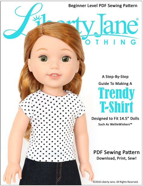 Liberty Jane Free T Shirt Doll Clothes Pattern For Welliewishers Dolls