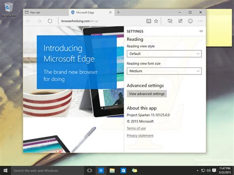 Скриншоты и документация сборки Windows 10 Build 10125 Msportal