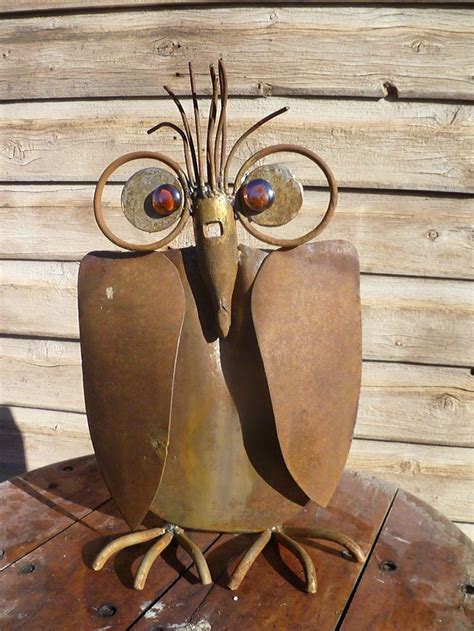 Scrap Metal Owl From A Pair Of Shovels Owl Yard Art Metal Art