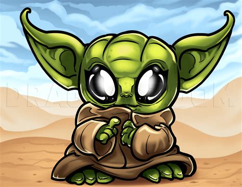 How To Draw Baby Yoda Art For Kids Hub