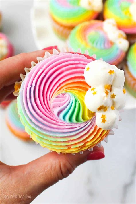 Rainbow Cupcakes With Buttercream Frosting L Beyond Frosting