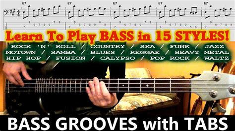 Play Bass In All Styles With Tabs Grooves In 15 Music Genres Electric Bass Styles Youtube