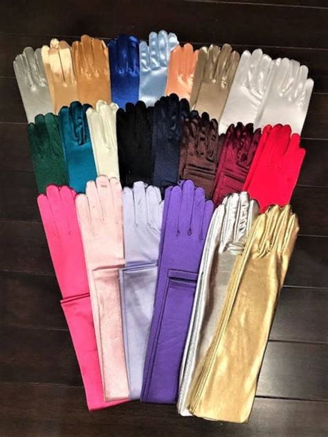 22 Classic Adult Size Opera Length Stretch Satin Gloves Etsy
