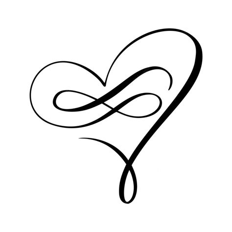 Premium Vector Love Heart In The Sign Of Infinity Sign On Postcard