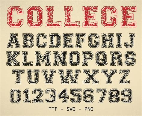 Varsity Font College Font Varsity Letter Font Distressed Font Grunge