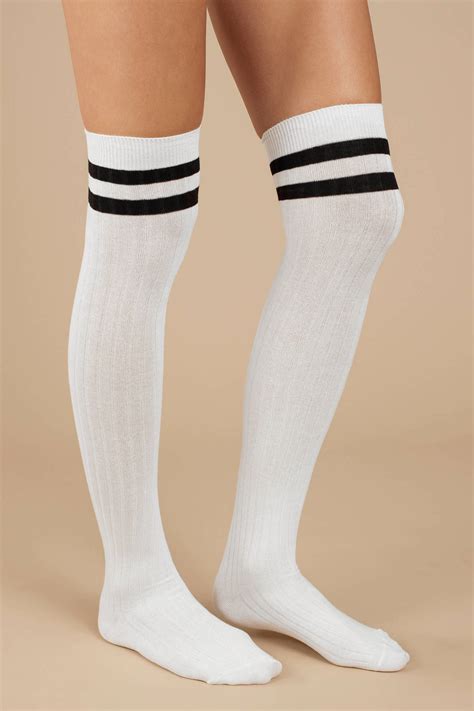 Kristal Knee High Socks In White Tobi Us