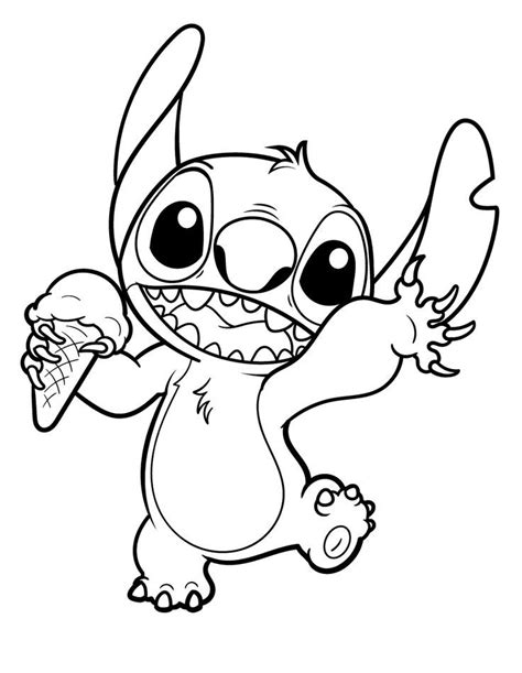 Stitch Coloring Pages Easy Coloring Pages Cartoon Coloring Pages