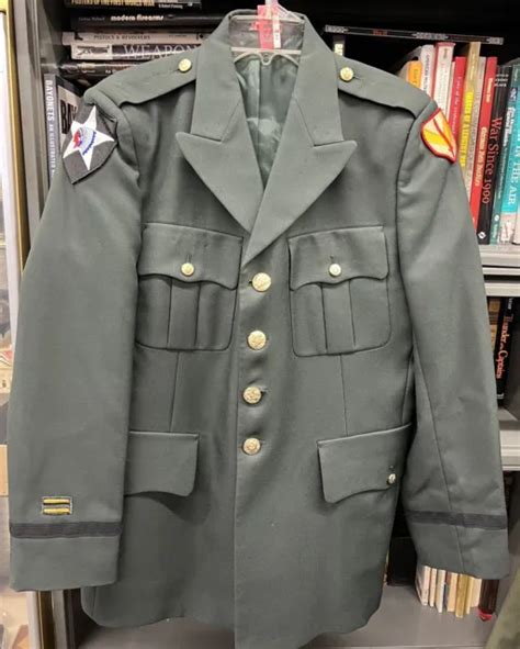 Us Army Class A Green Dress Uniform Coat 41r Officers 2nd Infantry