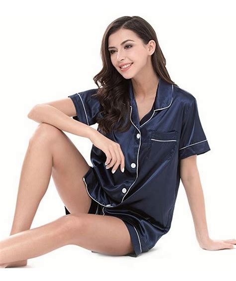 Pijama Para Mujer Dama Conjunto Pijama De Seda Satén Corta Mercado Libre