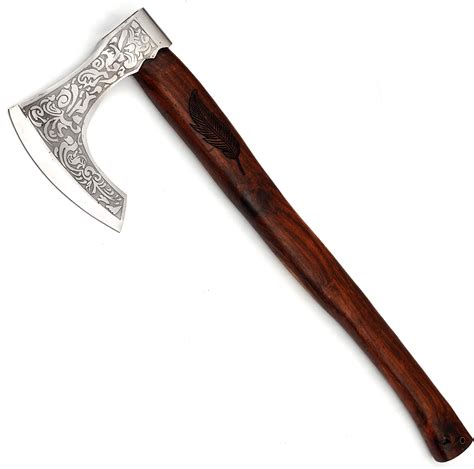 Buy Armory Replicas Ancient Traditions Medieval Viking Bearded Battle Axe Engraved Feather On